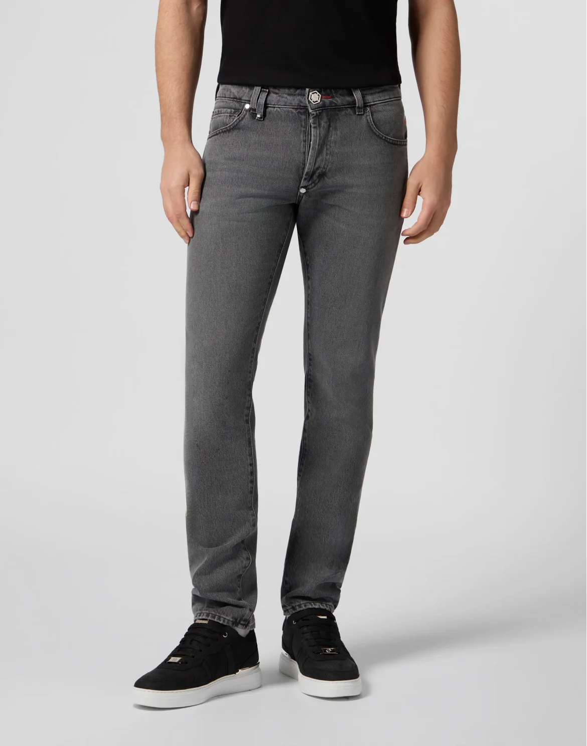 Basic Straight Cut Jeans, цвет: Серый