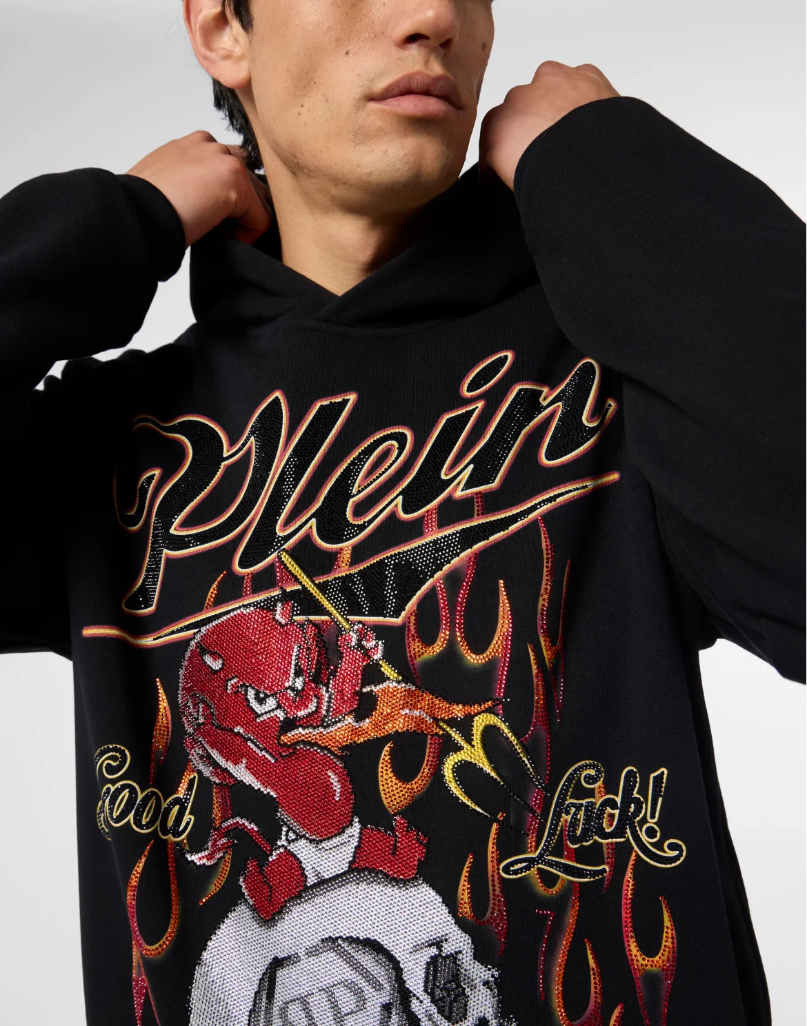 Hoodie Sweatshirt Little Devil Crystal Crystal, цвет: Черный