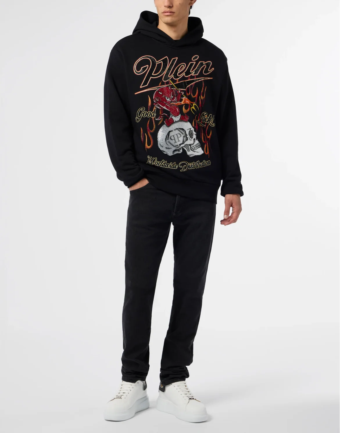 Hoodie Sweatshirt Little Devil Crystal Crystal, цвет: Черный