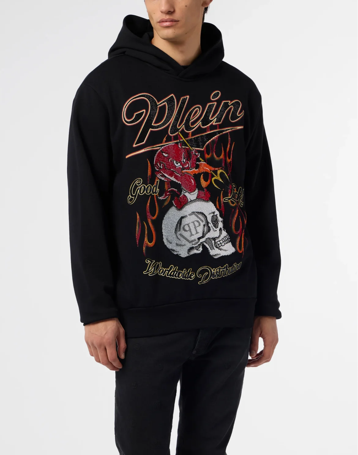 Hoodie Sweatshirt Little Devil Crystal Crystal, цвет: Черный