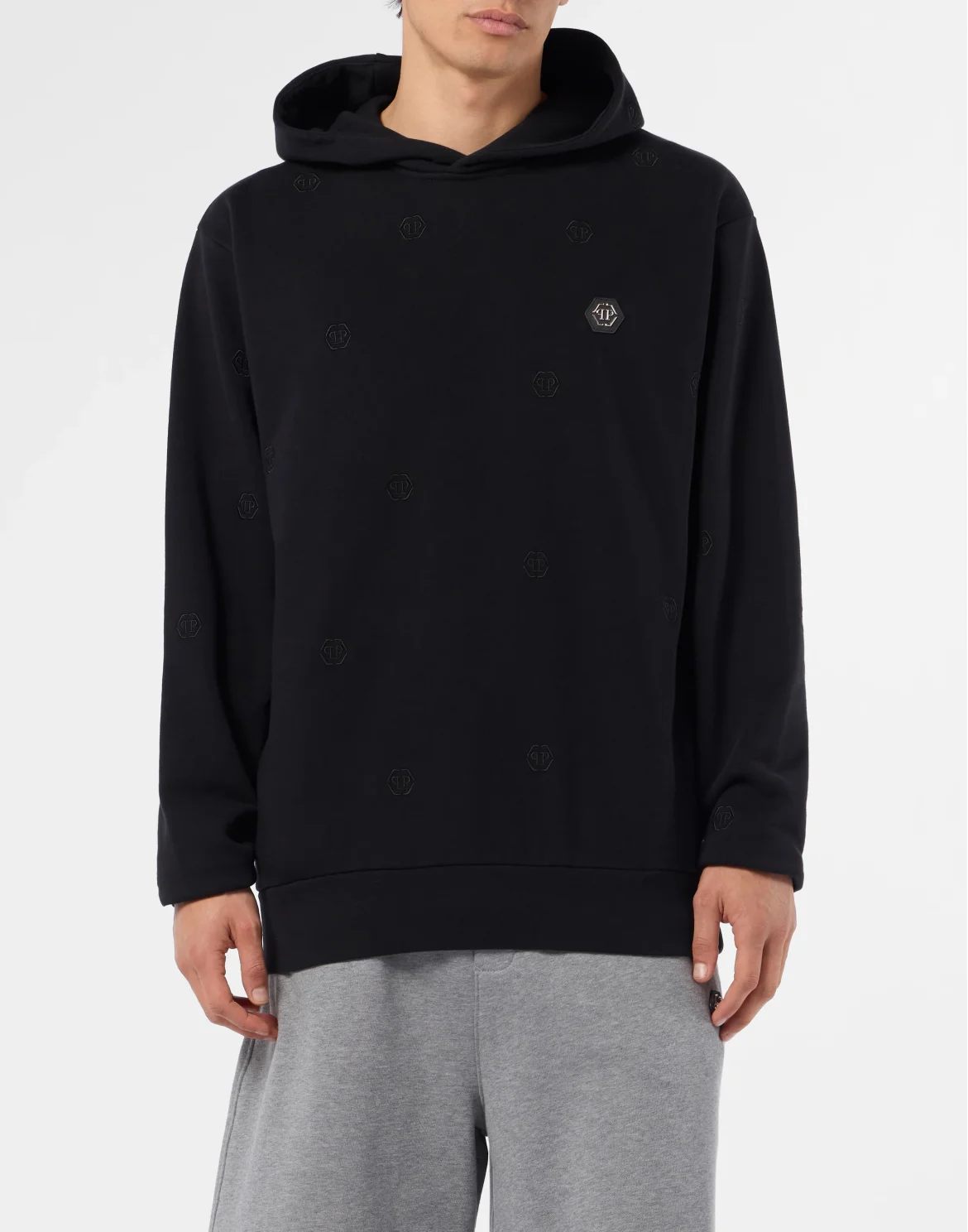 Embroidered Hoodie Sweatshirt Monogram Monogram, цвет: Черный