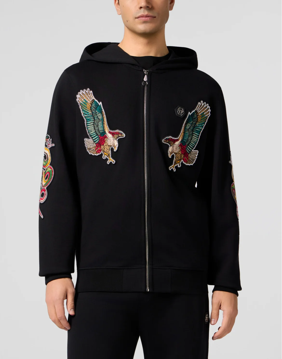 Zip Hoodie Tattoo Patches, цвет: Черный