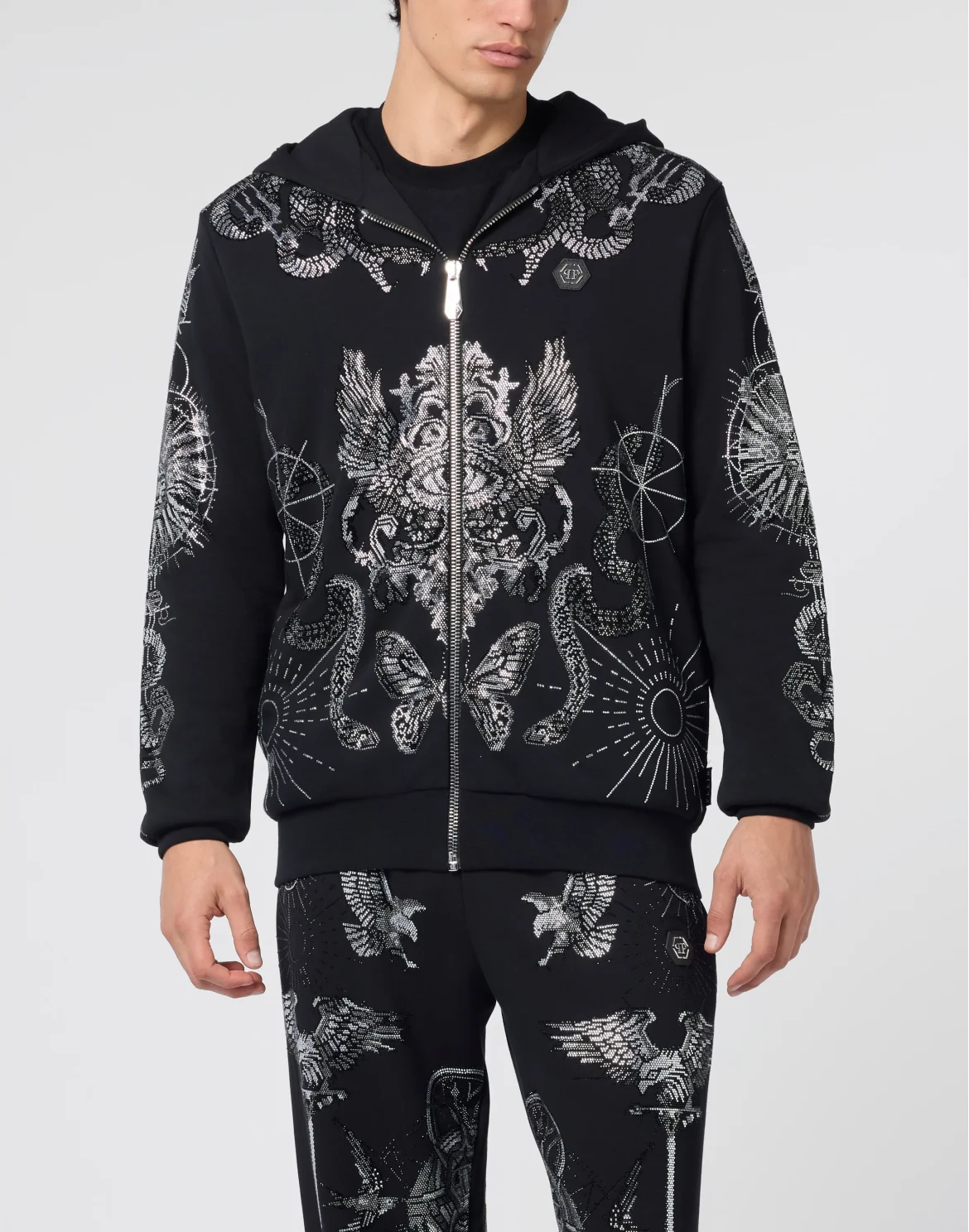 Zip Hoodie Tattoo Stones, цвет: Черный