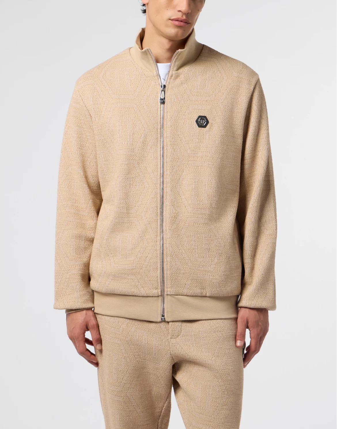 Jacquard Tracksuit Jacket Monogram, цвет: Бежевый