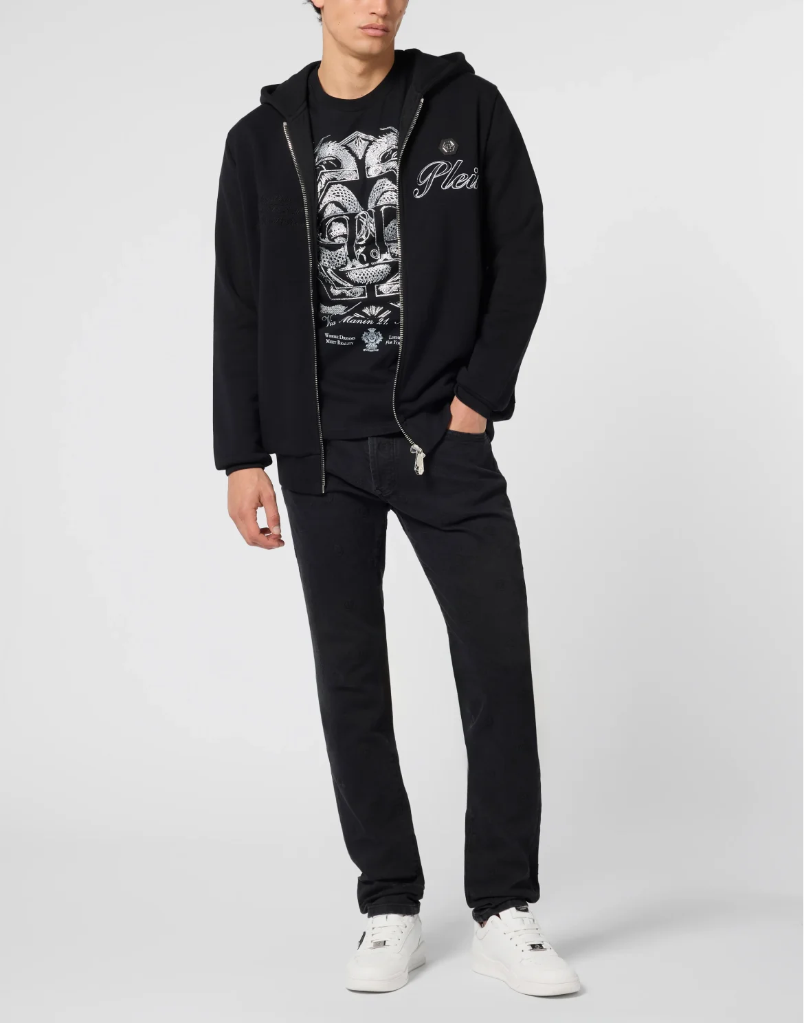 Zip Hoodie Signature Embroidery, цвет: Черный