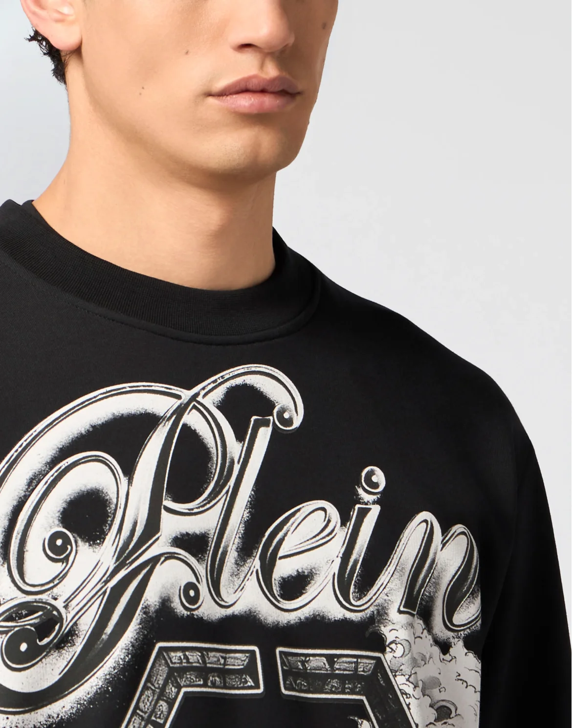 Round Neck Sweatshirt Ceramic Signature, цвет: Черный