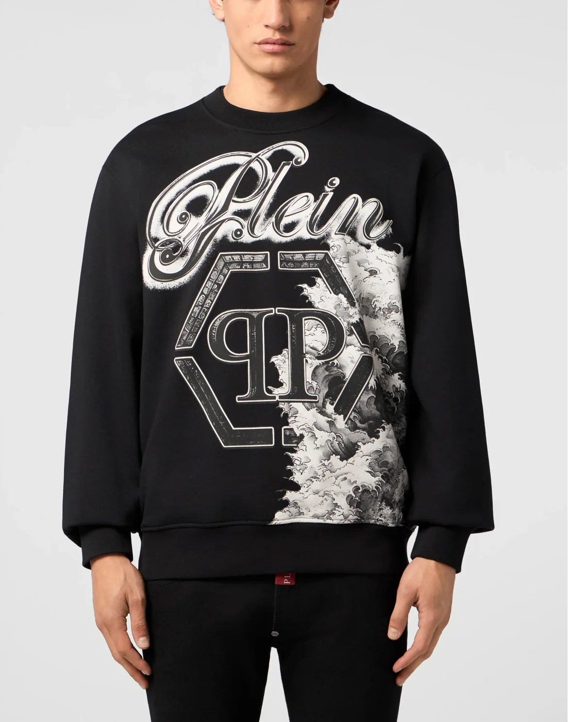 Round Neck Sweatshirt Ceramic Signature, цвет: Черный