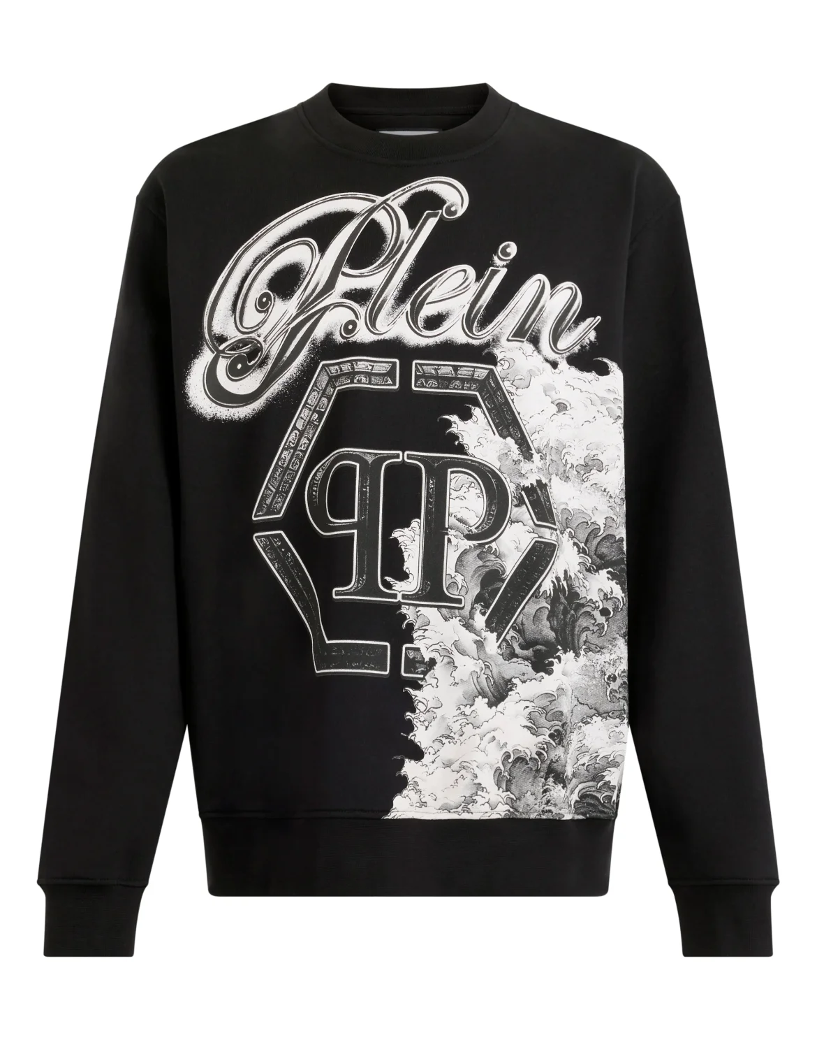 Round Neck Sweatshirt Ceramic Signature, цвет: Черный