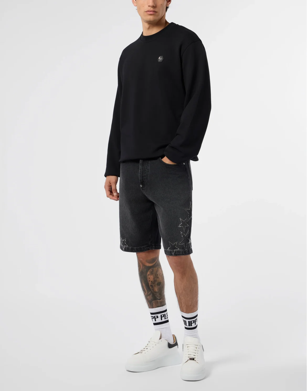 Round Neck Sweatshirt Basic, цвет: Черный
