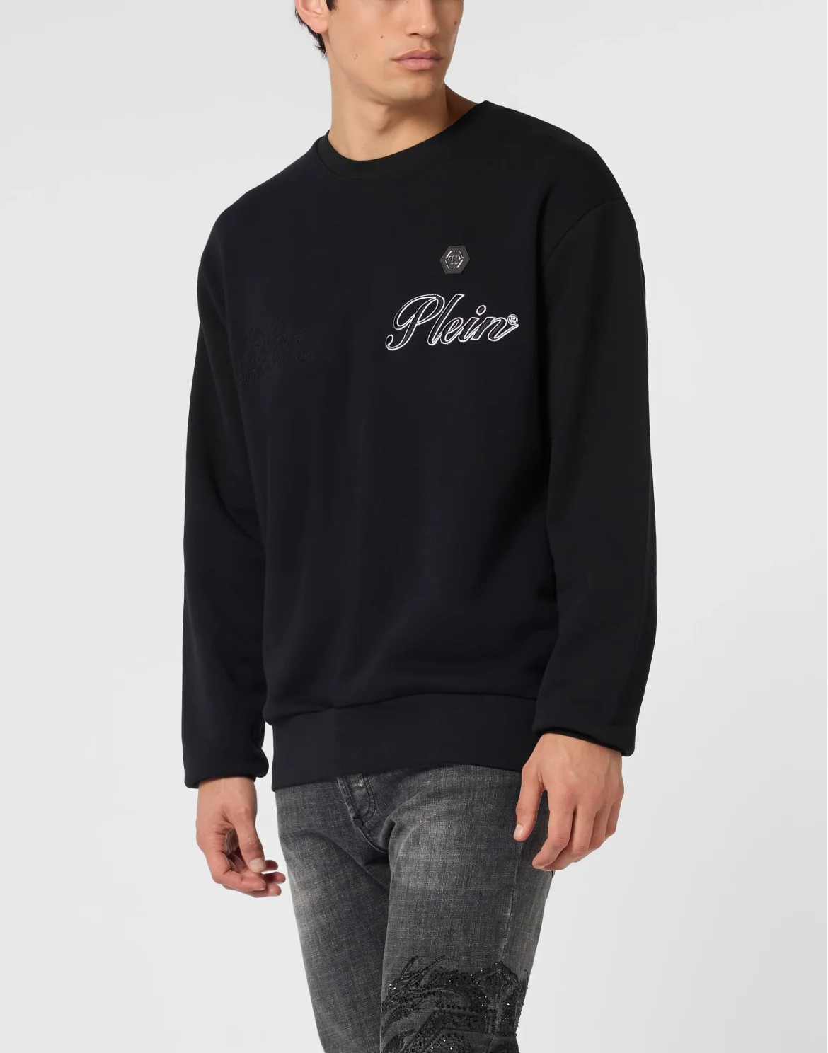 Round Neck Sweatshirt Signature, цвет: Черный