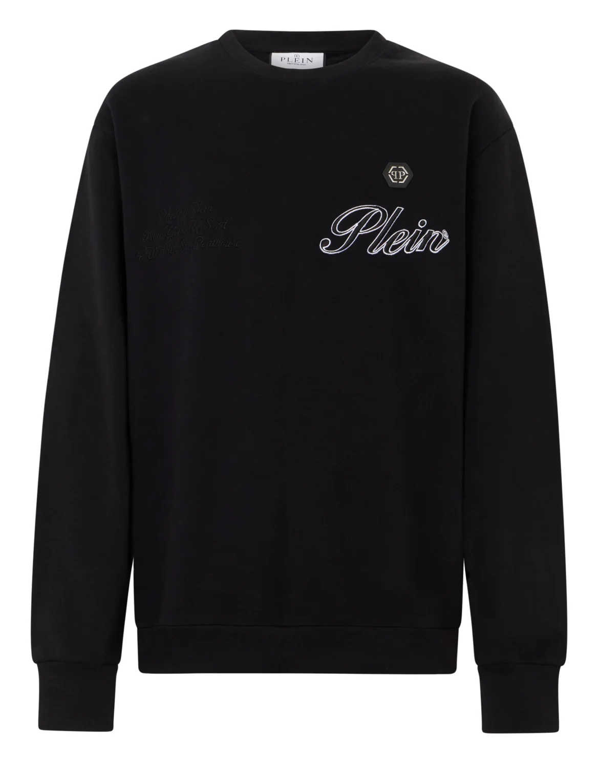 Round Neck Sweatshirt Signature, цвет: Черный