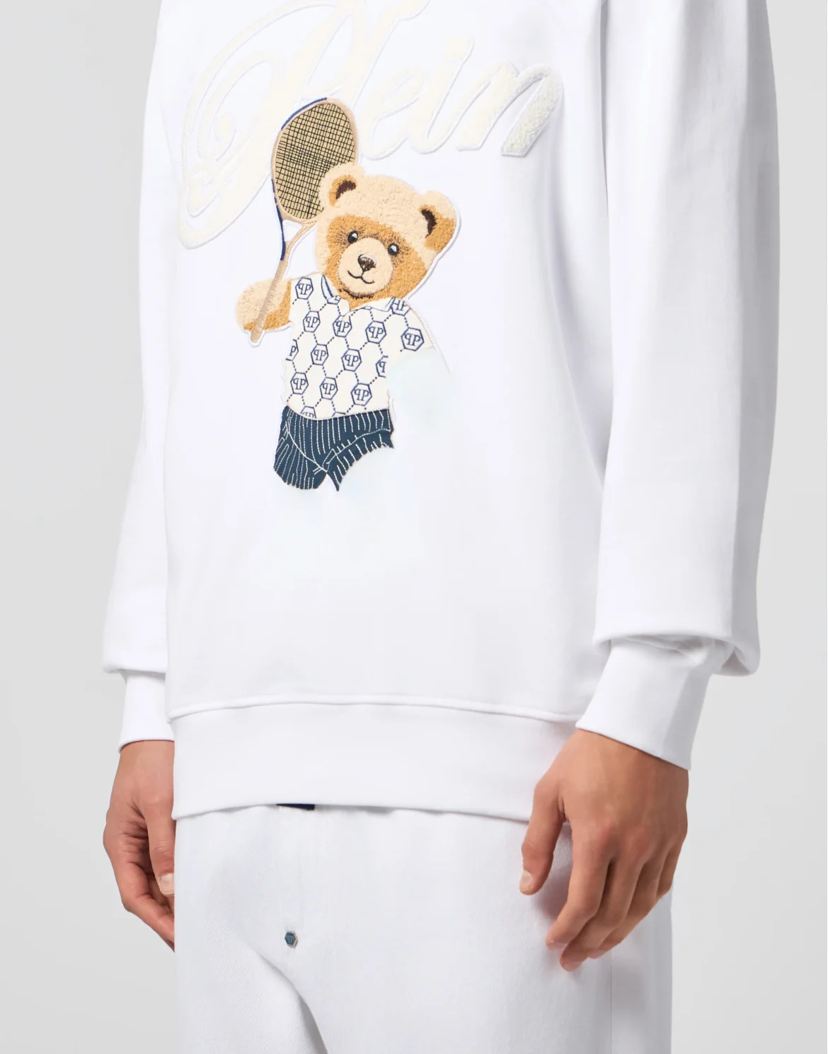 Round Neck Sweatshirt Teddy Tennis, цвет: Белый