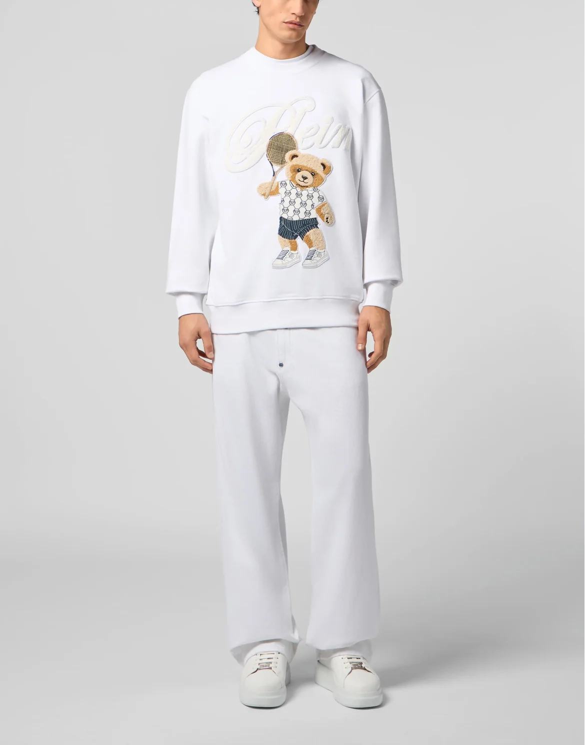 Round Neck Sweatshirt Teddy Tennis, цвет: Белый