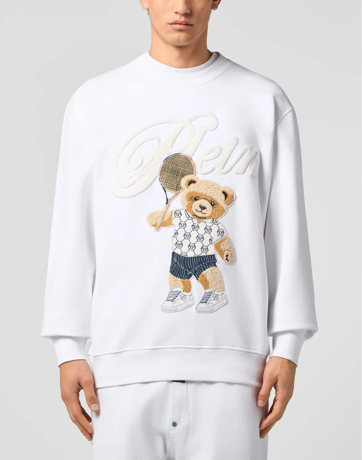 Round Neck Sweatshirt Teddy Tennis, цвет: Белый