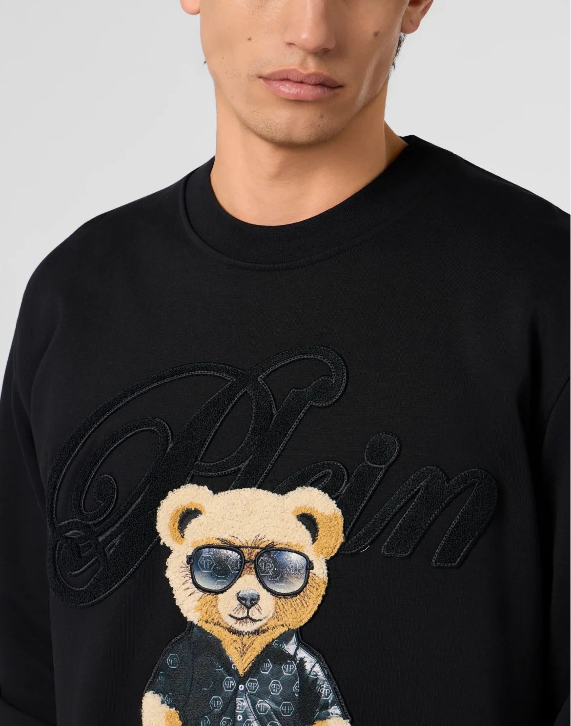 Round Neck Sweatshirt Teddy, цвет: Черный