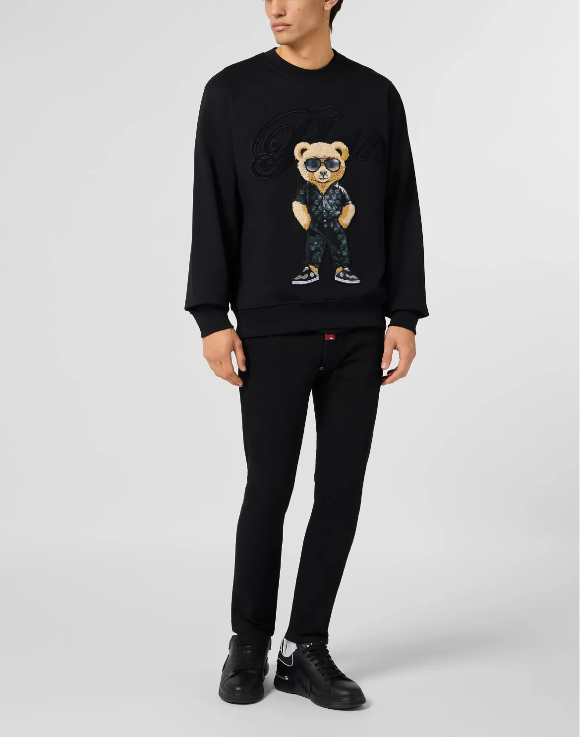 Round Neck Sweatshirt Teddy, цвет: Черный