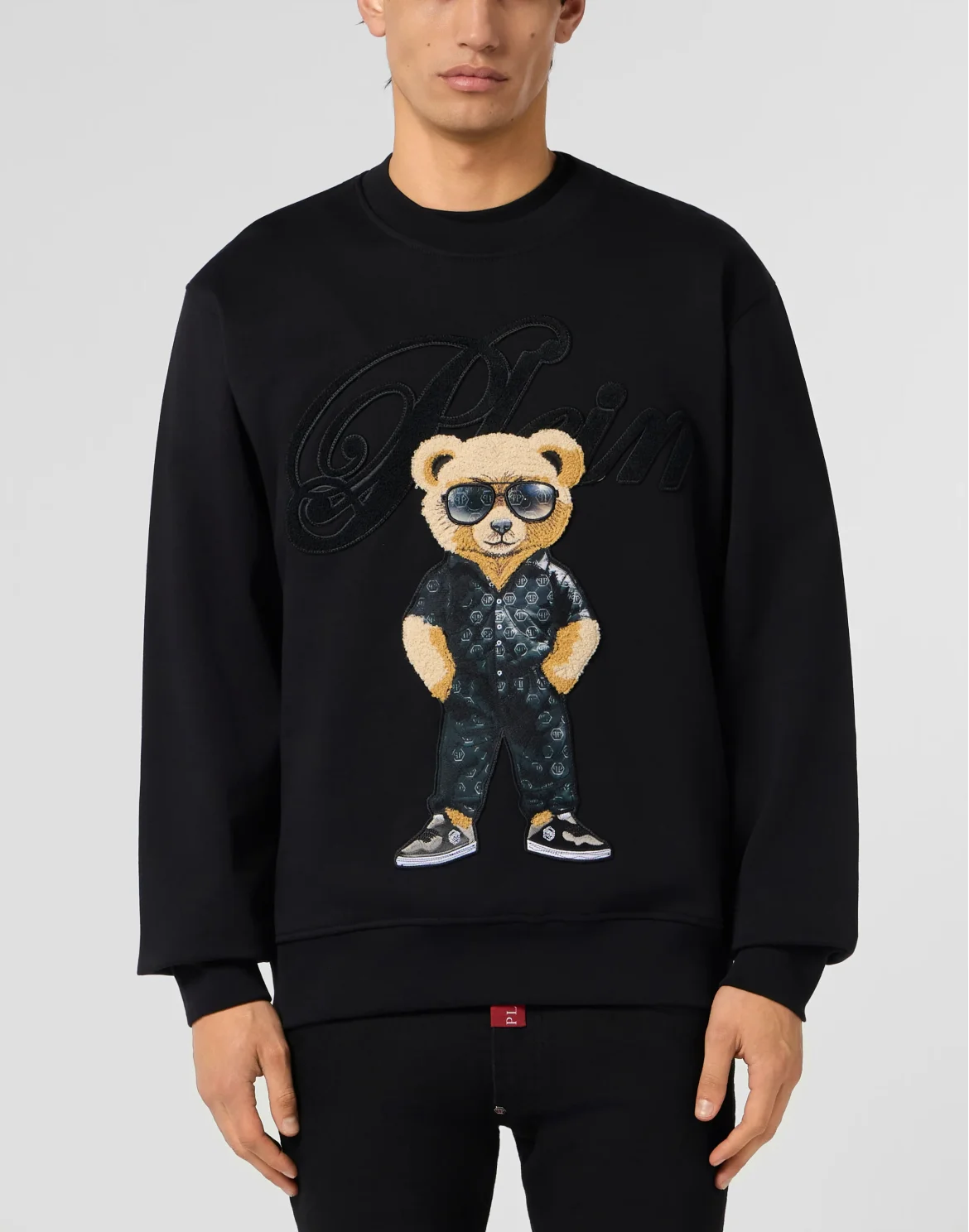 Round Neck Sweatshirt Teddy, цвет: Черный