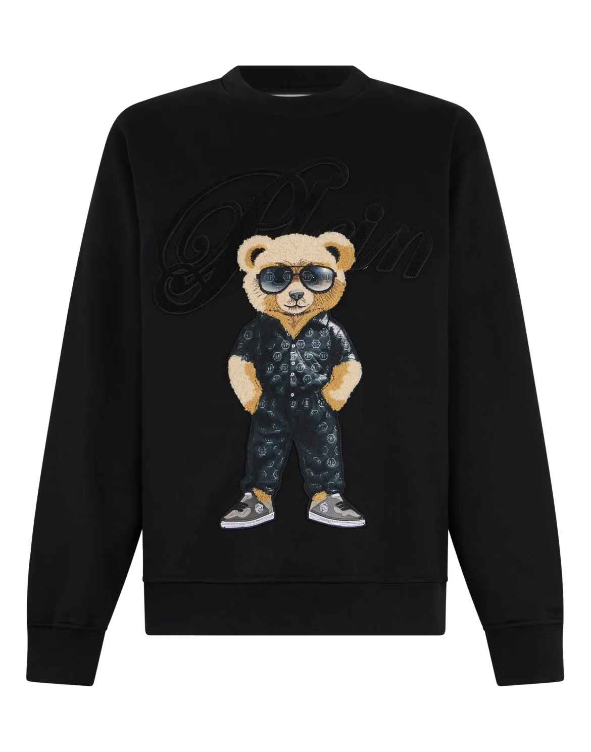 Round Neck Sweatshirt Teddy, цвет: Черный