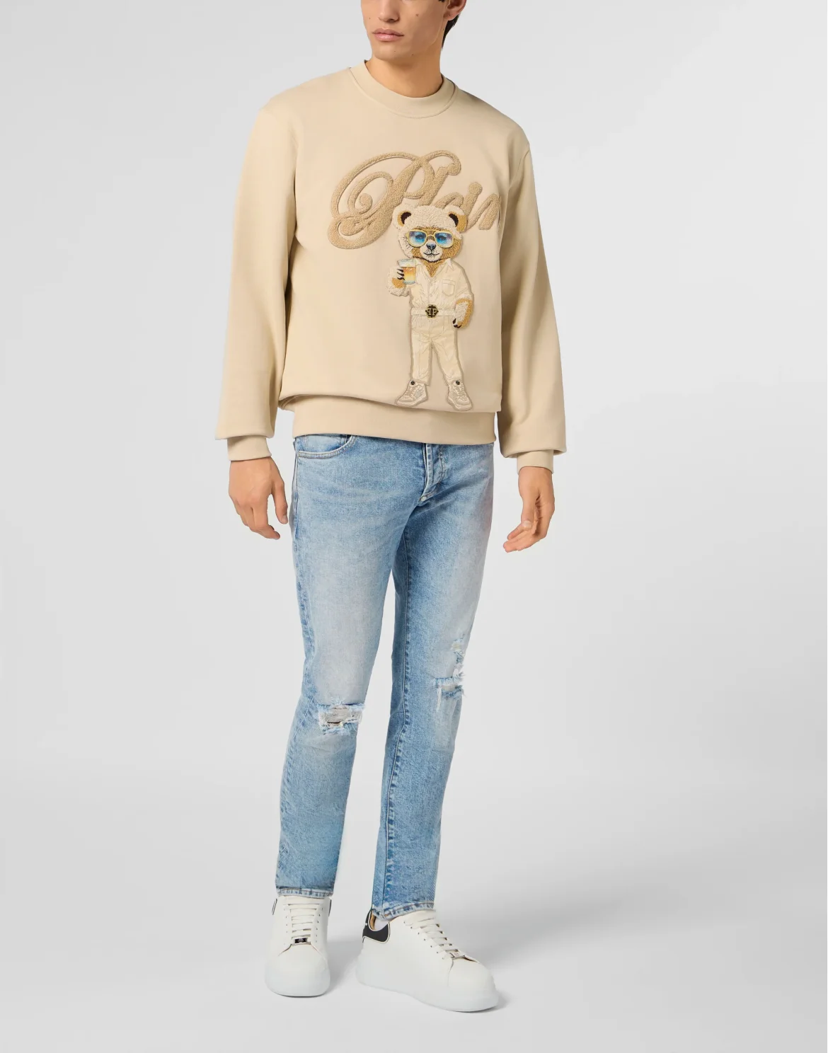 Round Neck Sweatshirt Teddy Boat, цвет: Бежевый