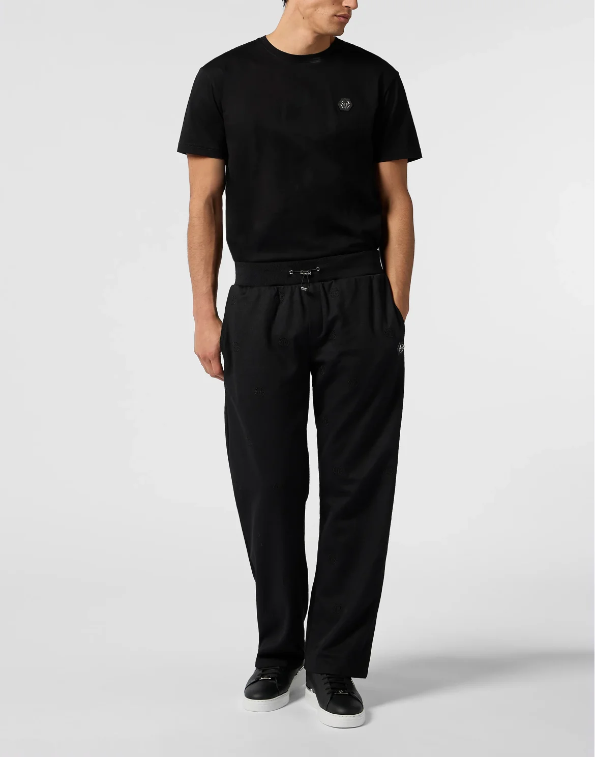 Embroidered Tracksuit Trousers Monogram Monogram, цвет: Черный