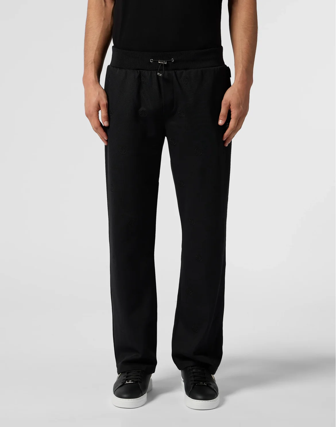 Embroidered Tracksuit Trousers Monogram Monogram, цвет: Черный