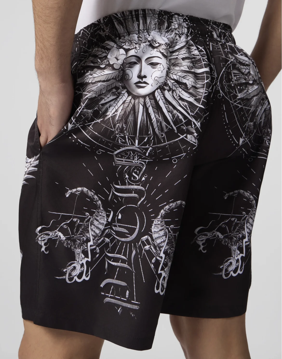 Nylon Shorts Tattoo, цвет: Черный