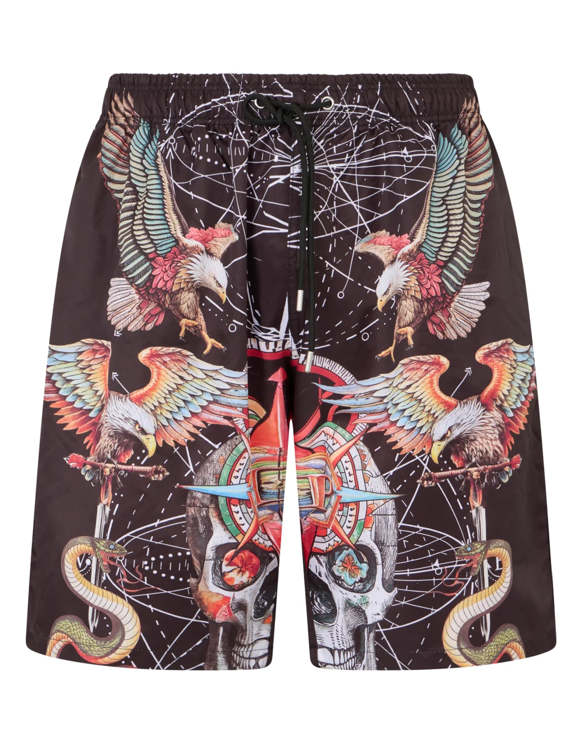 Nylon Shorts All-Over Tattoo, цвет: Черный
