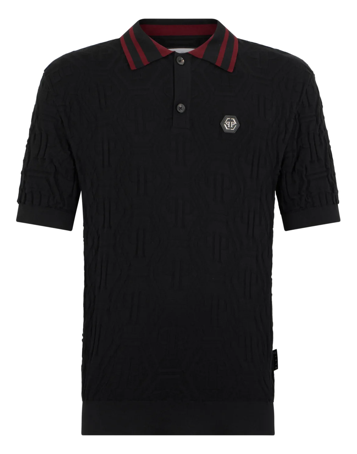 Knitted Polo T-Shirt Jacquard Monogram, цвет: Черный