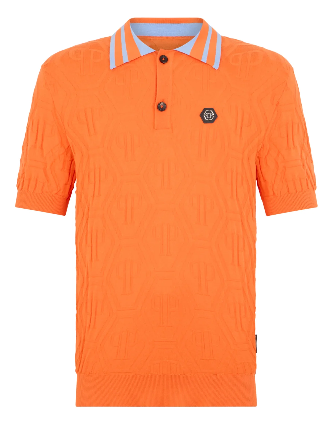 Knitted Polo T-Shirt Jacquard Monogram, цвет: Оранжевый