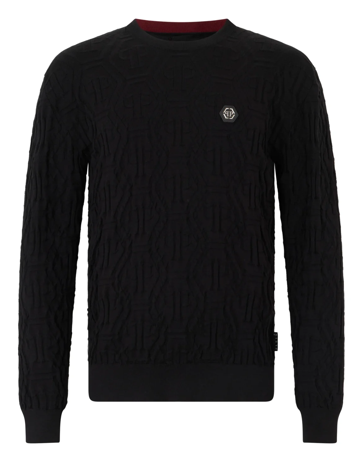 Jacquard Round Neck Pullover Monogram, цвет: Черный