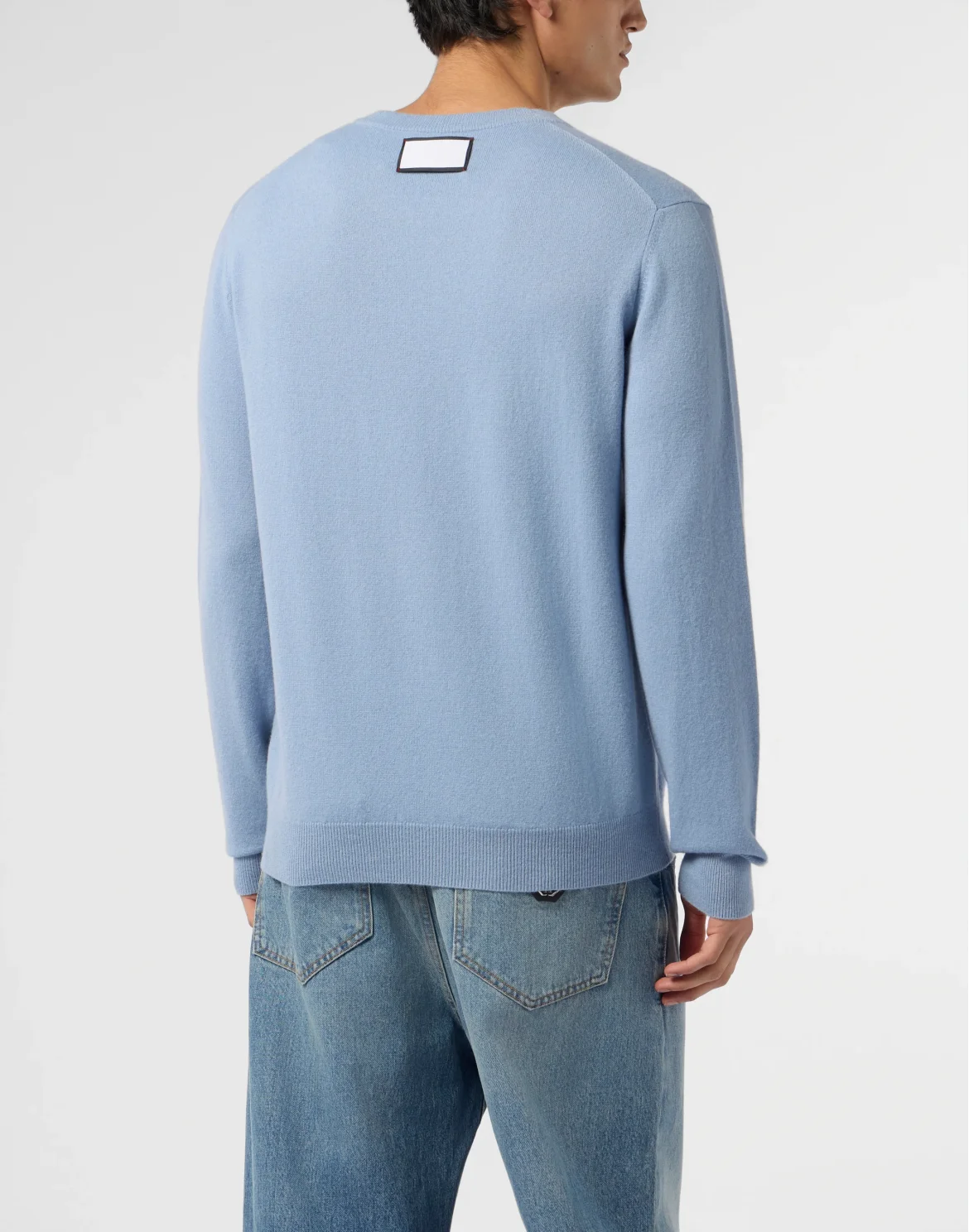 Cashmere Roundneck Pullover Jacquard Hexagon, цвет: Голубой