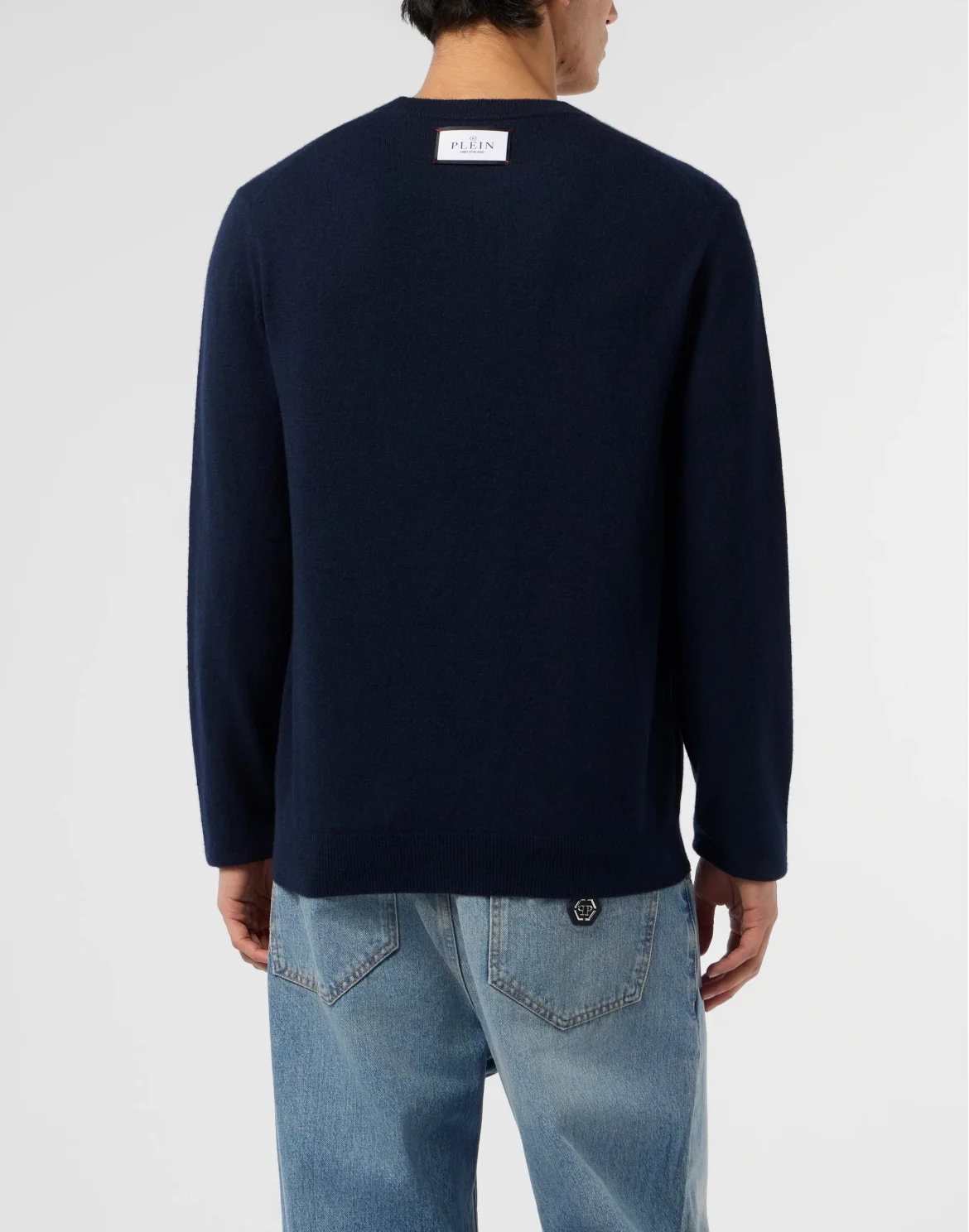 Cashmere Roundneck Pullover Jacquard Hexagon, цвет: Синий