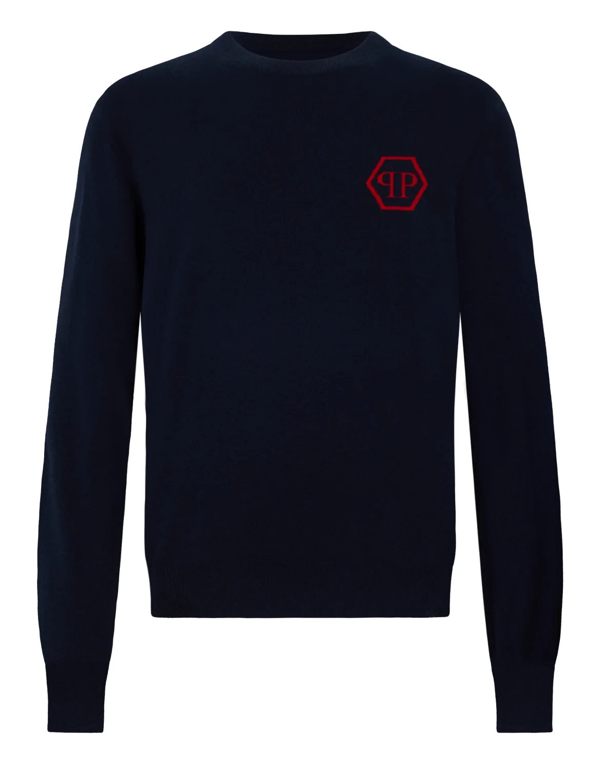 Cashmere Roundneck Pullover Jacquard Hexagon, цвет: Синий