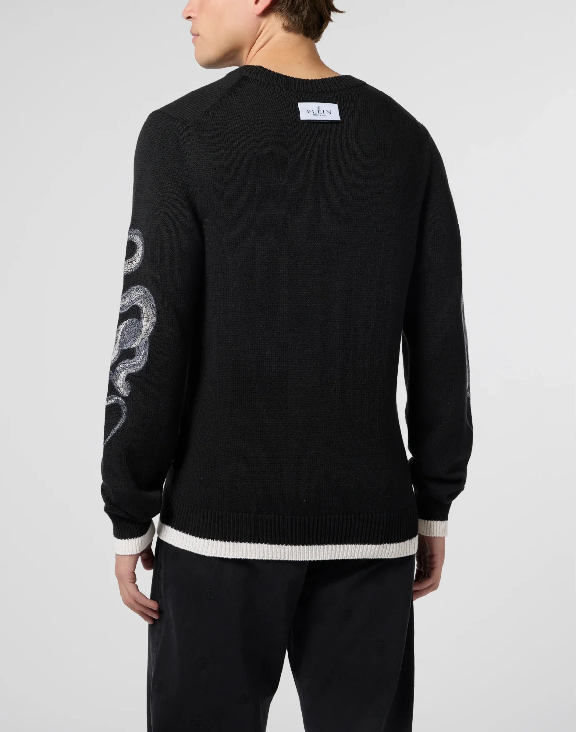 Round Neck Pullover Tattoo, цвет: Черный