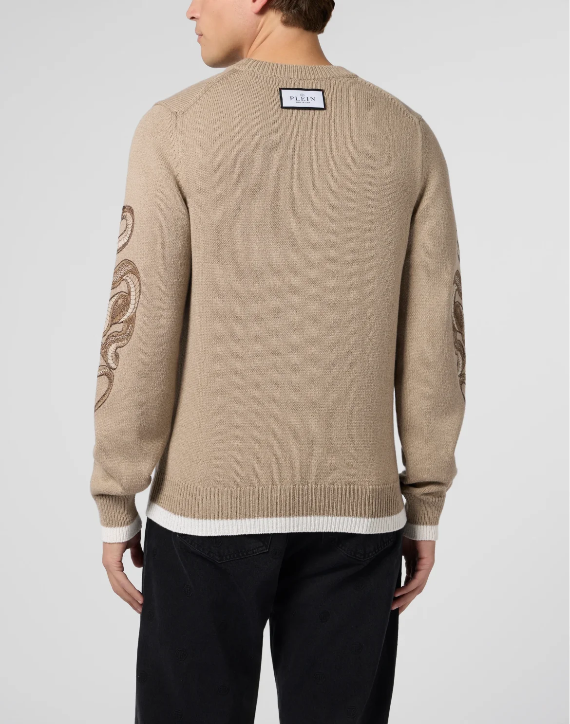 Round Neck Pullover Tattoo, цвет: Бежевый