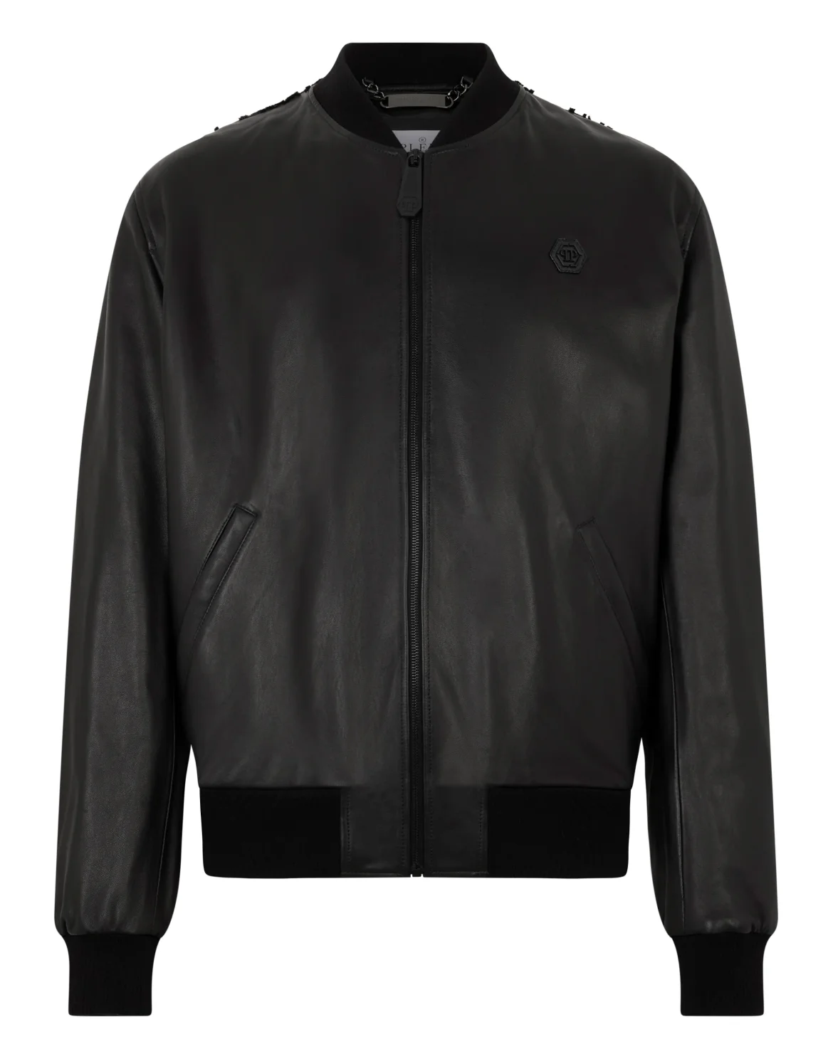 Leather Bomber Dragon Skull, цвет: Черный