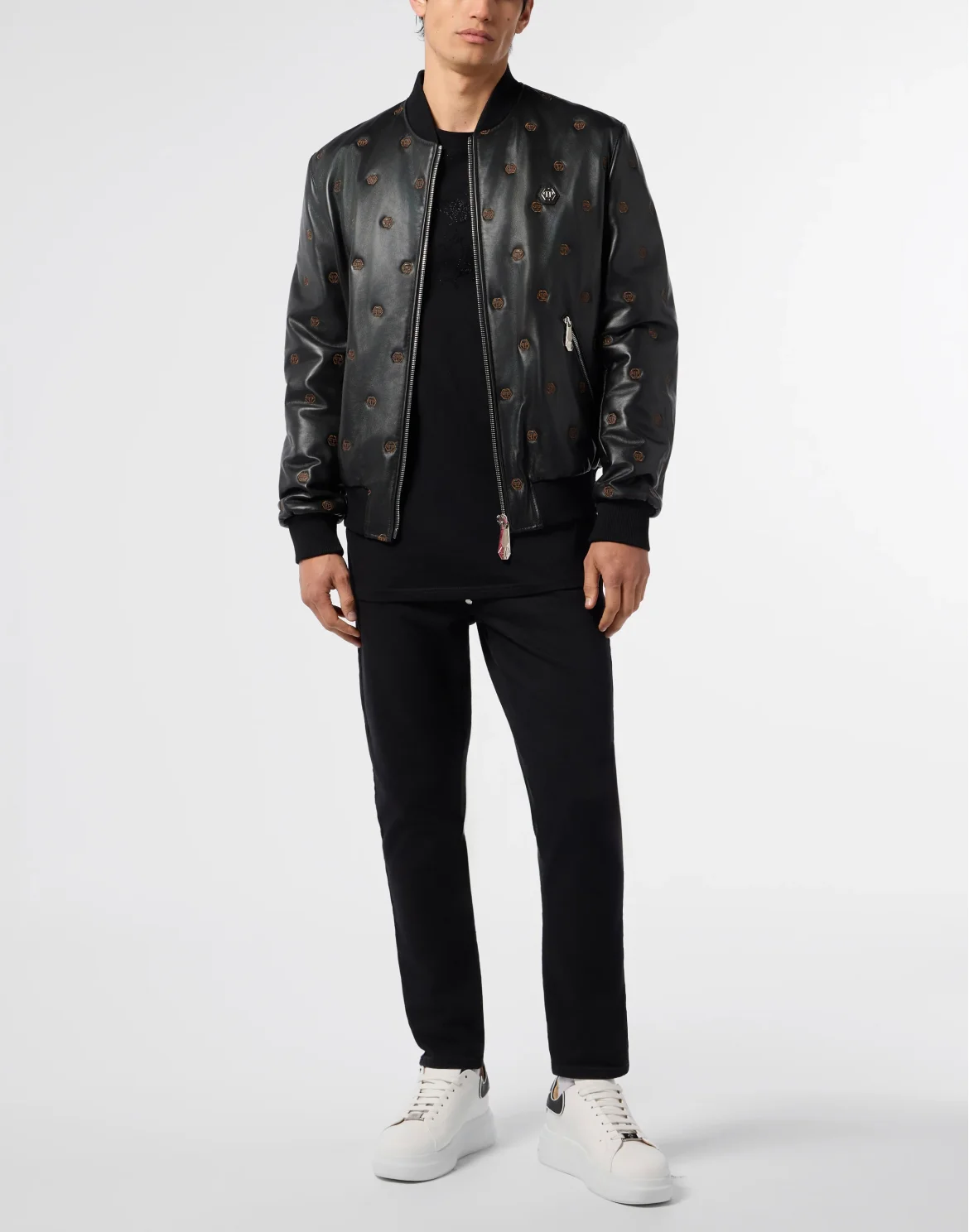Embroidered Nappa Leather Bomber Monogram Monogram, цвет: Черный