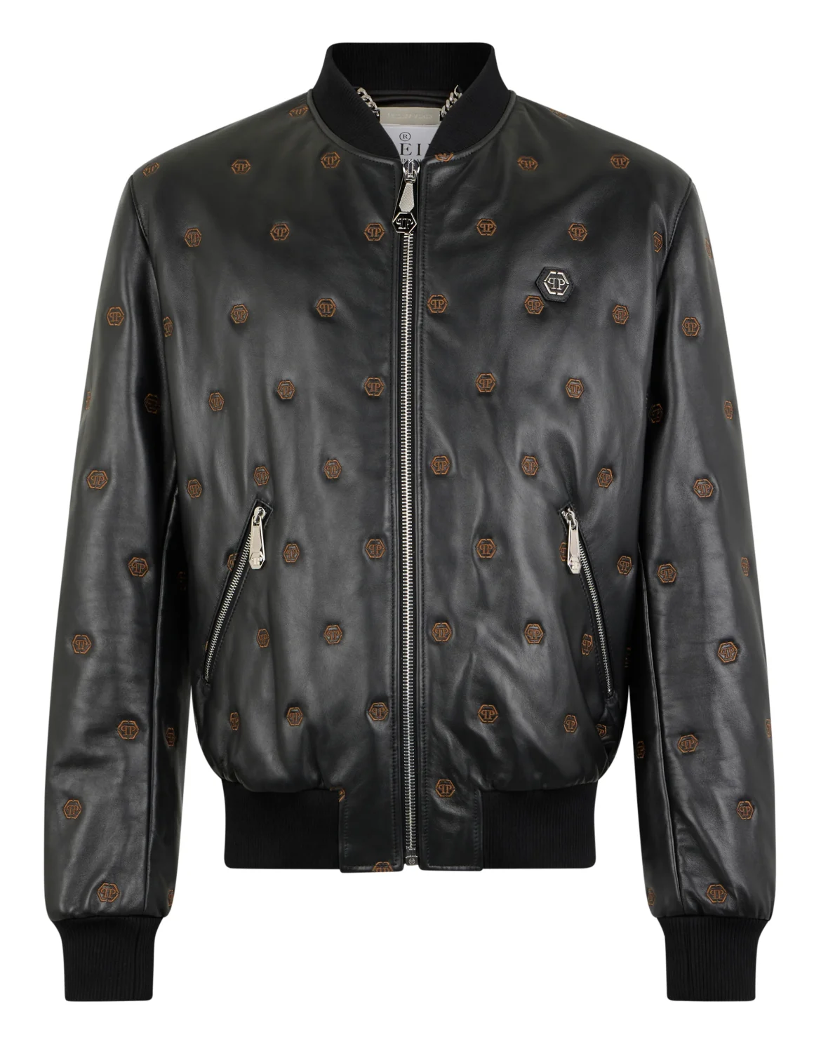 Embroidered Nappa Leather Bomber Monogram Monogram, цвет: Черный