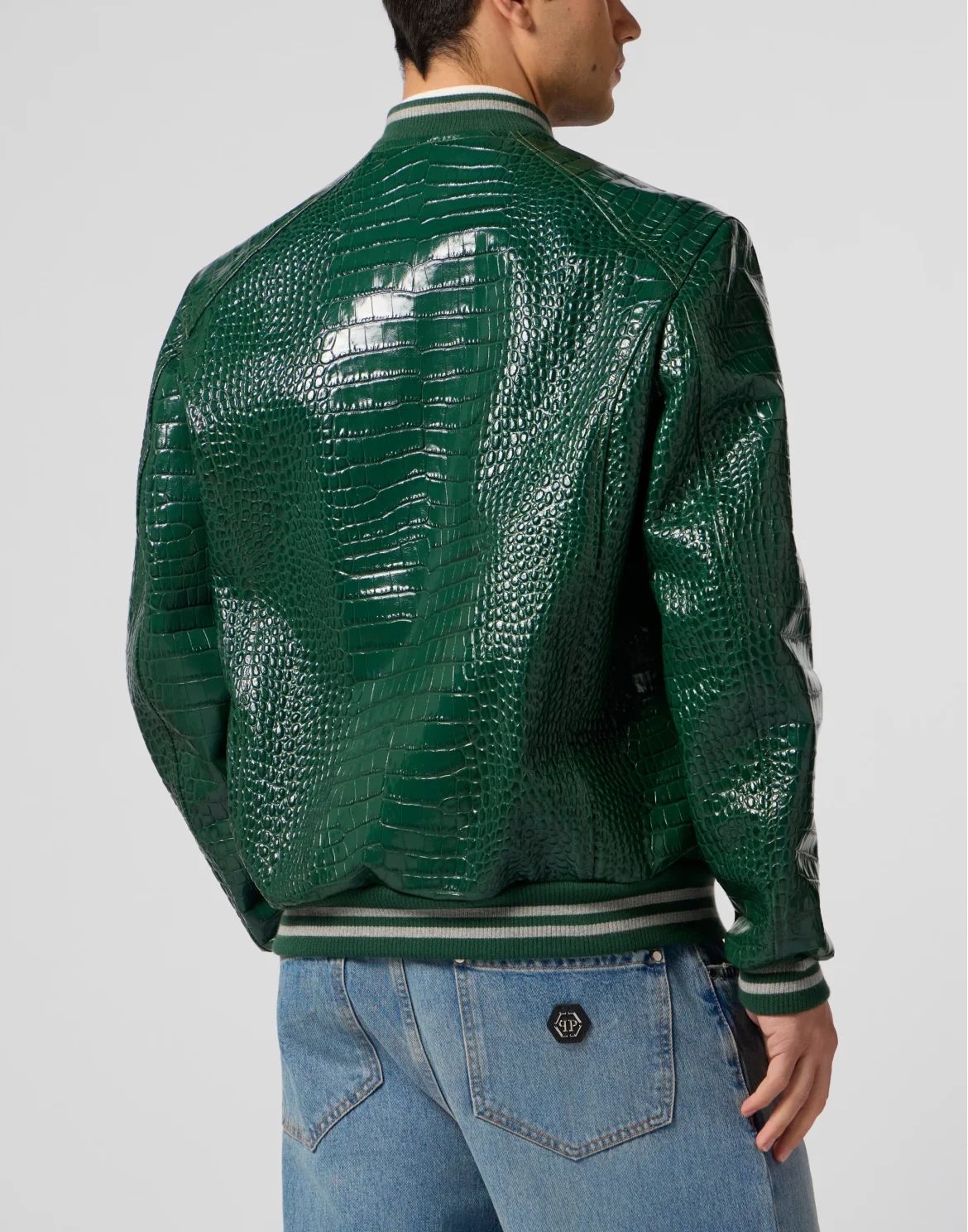 Leather Bomber Jacket Cocco, цвет: Зеленый