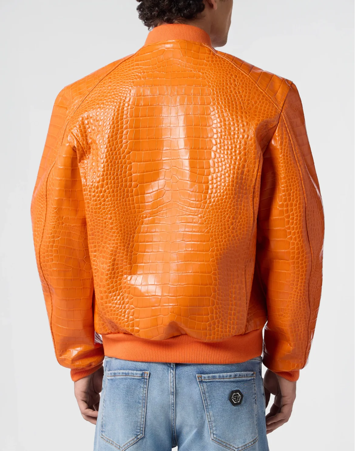Leather Bomber Jacket Cocco, цвет: Оранжевый
