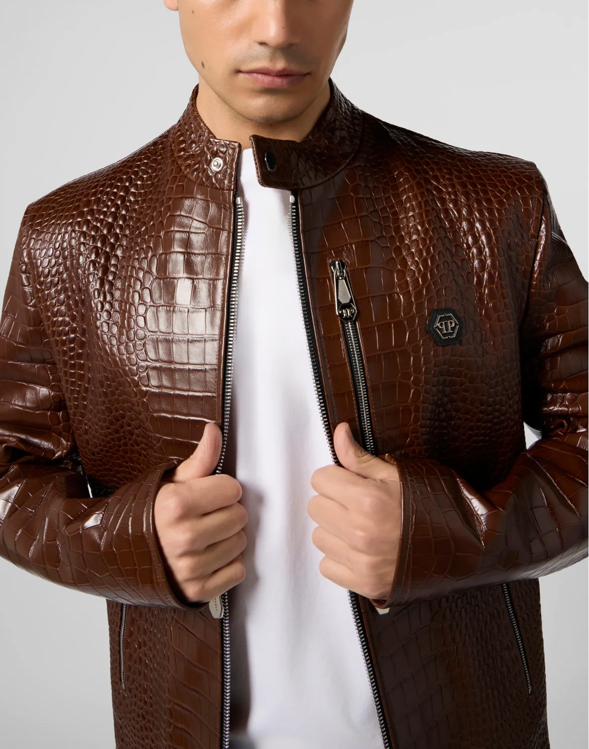 Leather Moto Jacket Cocco, цвет: Коричневый