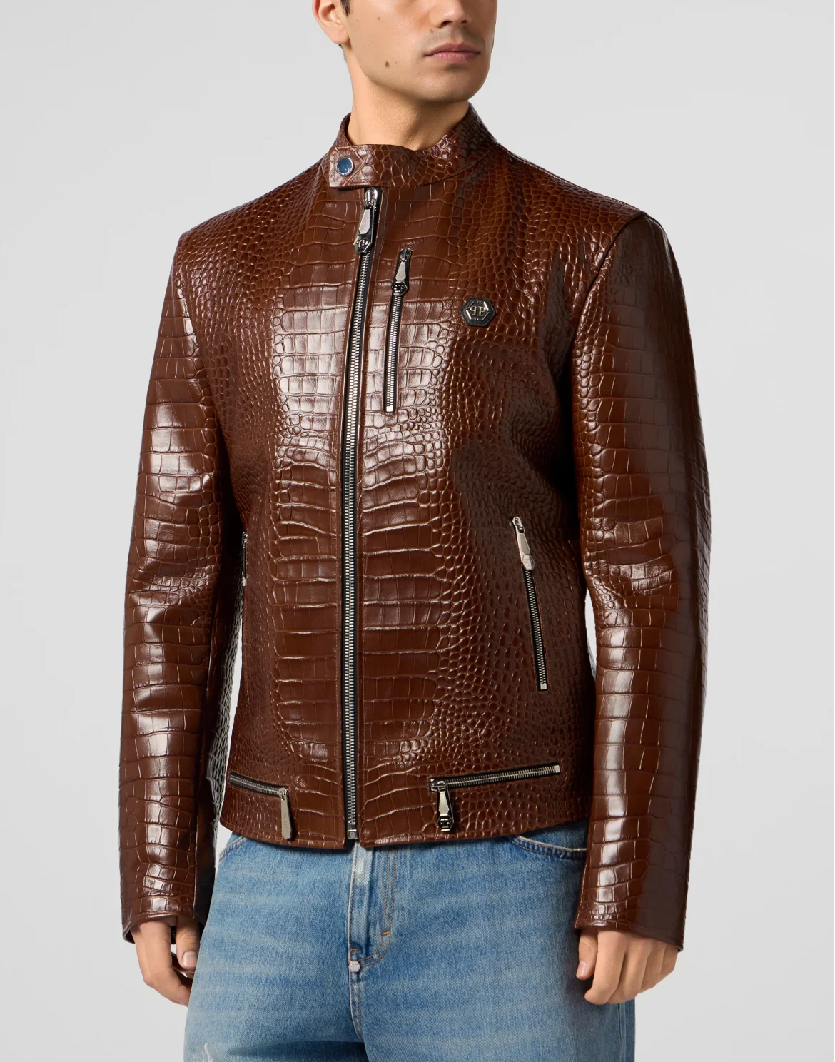 Leather Moto Jacket Cocco, цвет: Коричневый