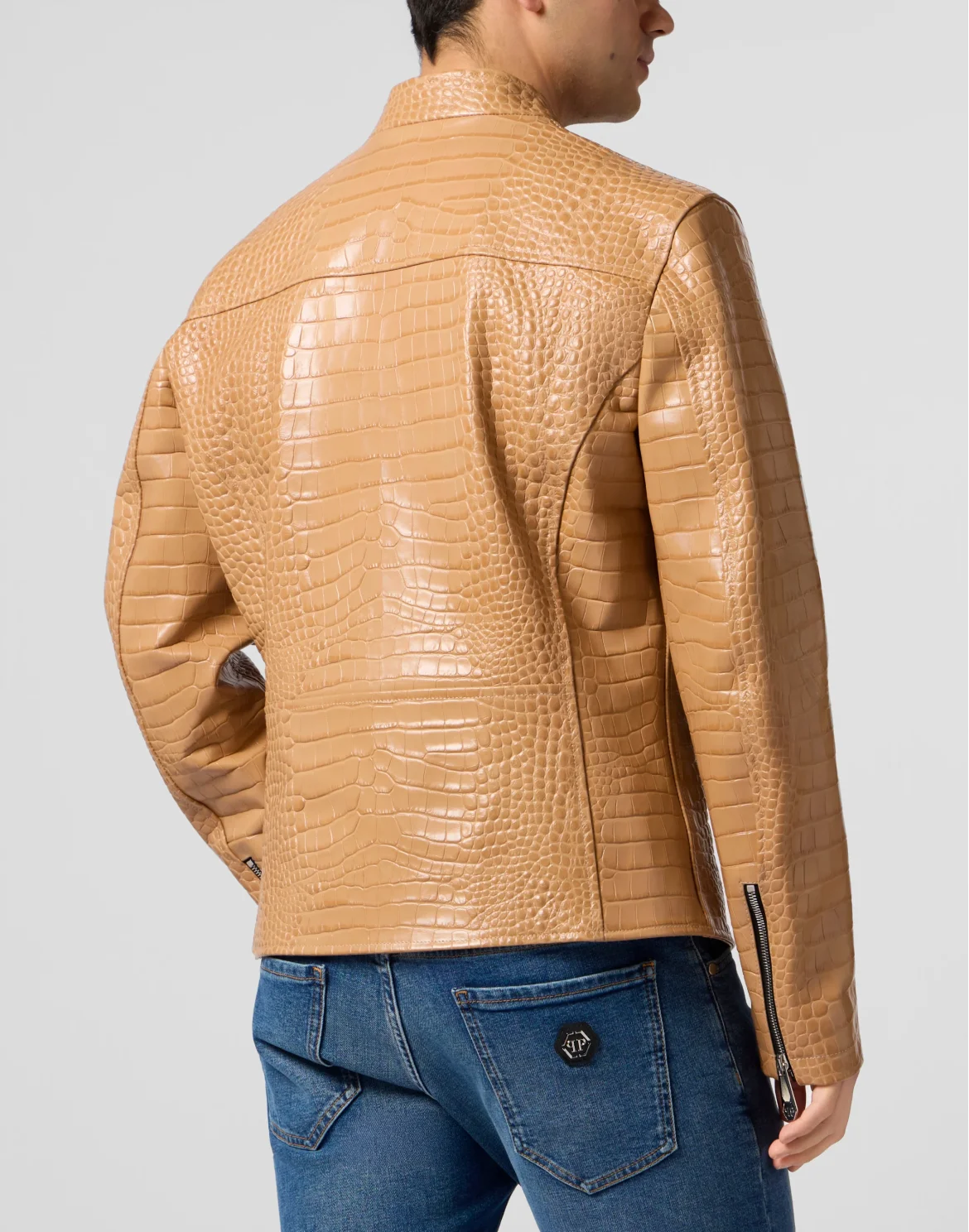 Leather Moto Jacket Cocco, цвет: Бежевый