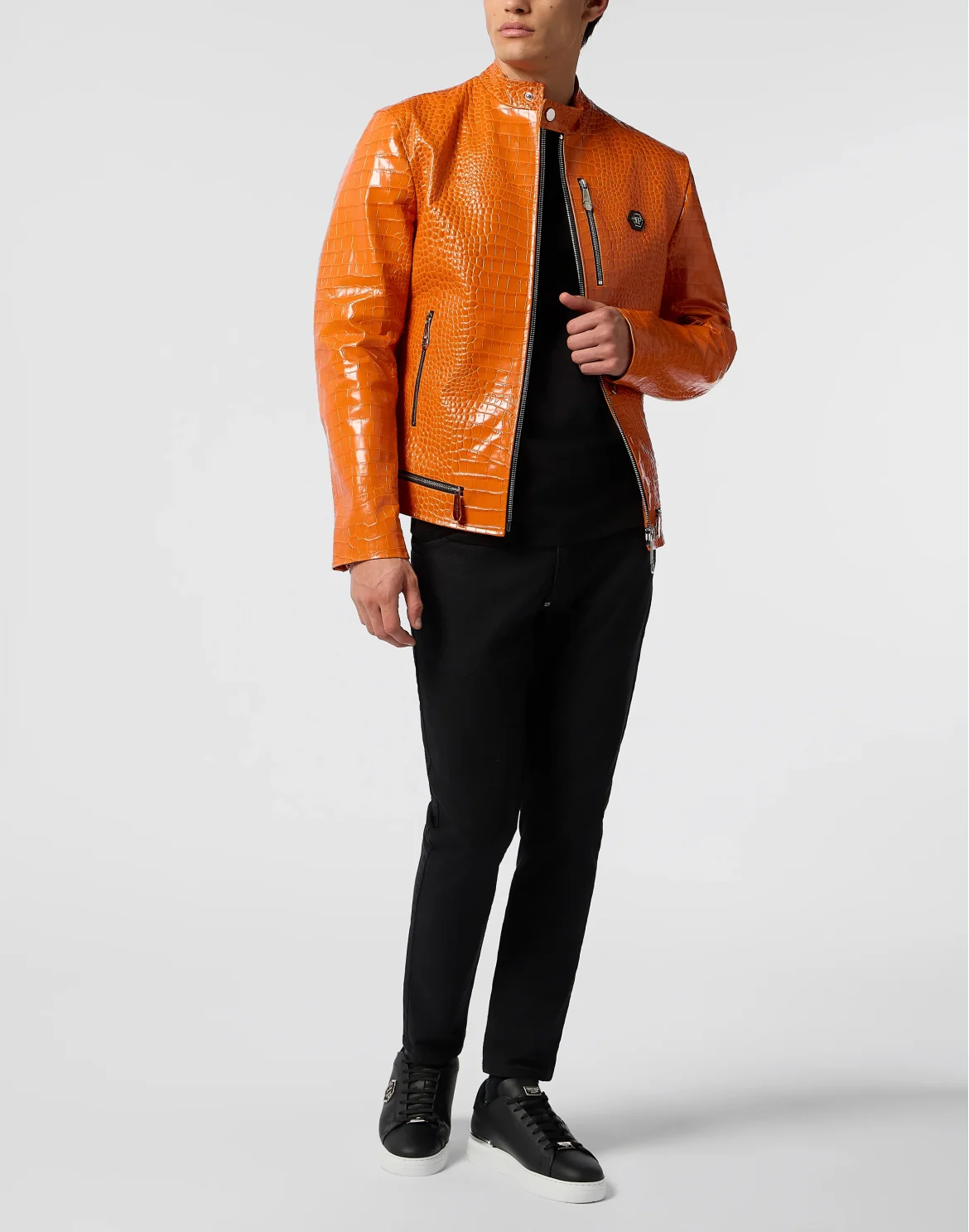 Leather Moto Jacket Cocco, цвет: Оранжевый