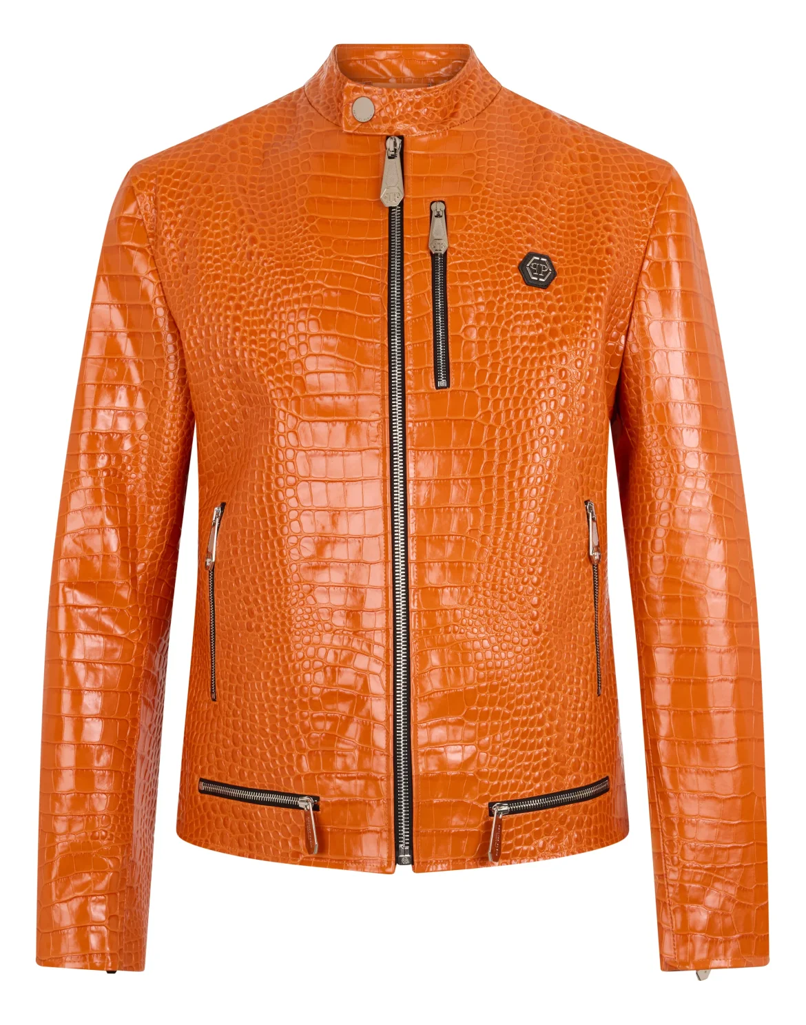 Leather Moto Jacket Cocco, цвет: Оранжевый
