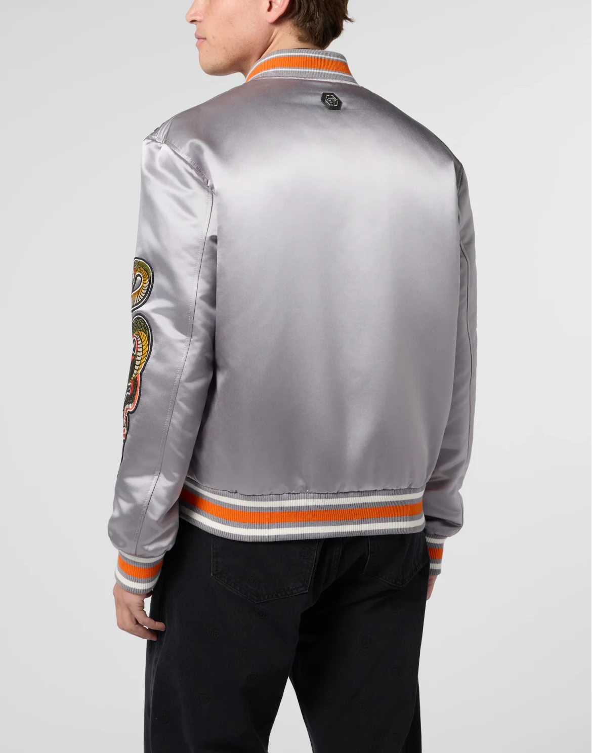 Shiny Satin Bomber Tattoo Patches, цвет: Серый