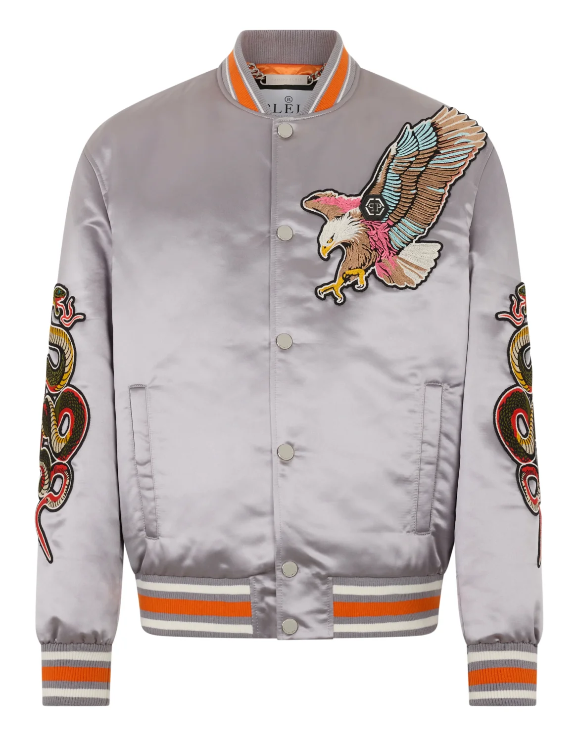 Shiny Satin Bomber Tattoo Patches, цвет: Серый