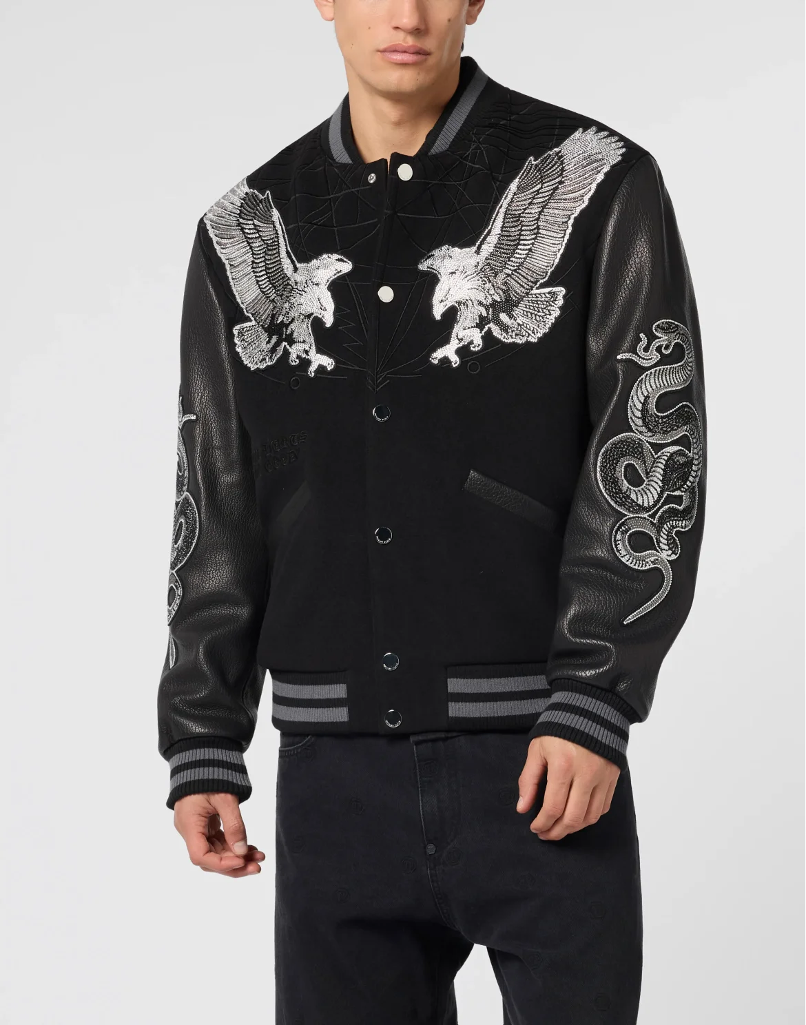 Composed Varsity Bomber Tattoo Strass, цвет: Черный