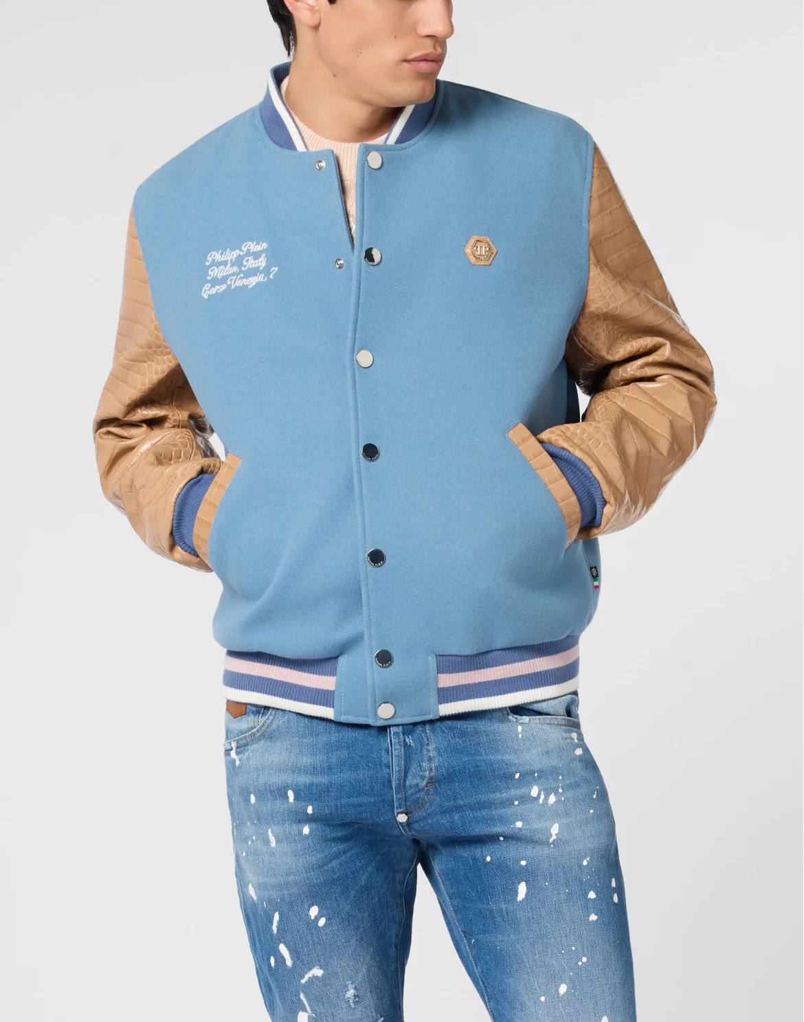 Varsity Bomber Cocco Sleeves Milan, цвет: Голубой