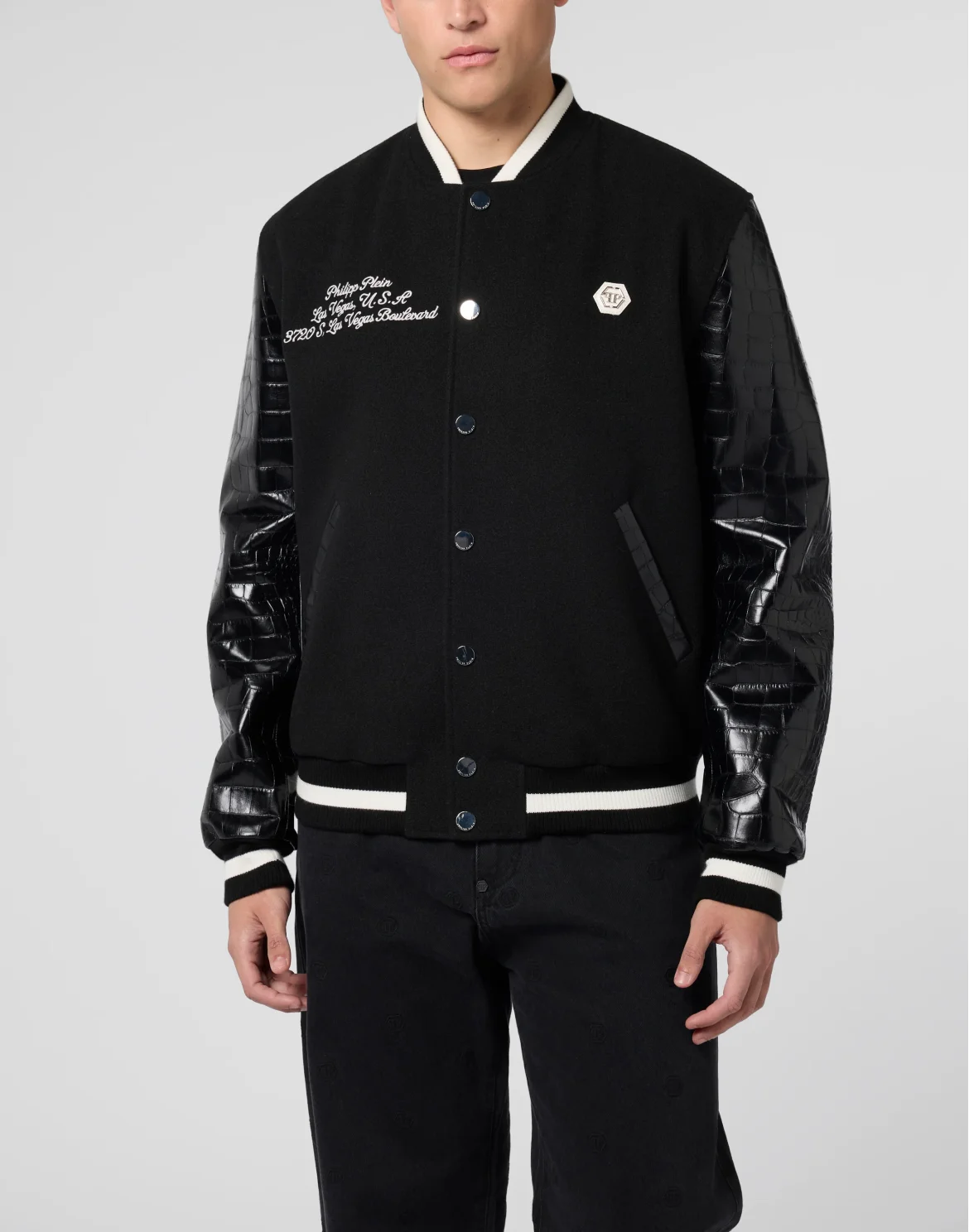 Varsity Bomber Cocco Sleeves Las Vegas, цвет: Черный